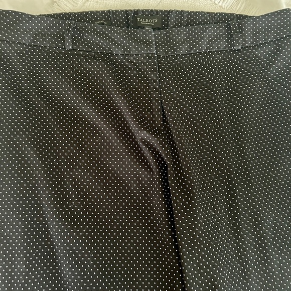 Talbot Pants Black with Tiny White Nautical Dots Signature Crop size 18 W Petite - Picture 11 of 16